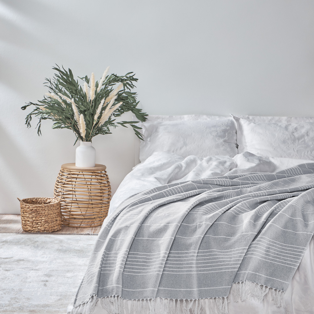 PROVANCE Нэви Плед хлопок 140х200см, серый, арт.№ 486-194