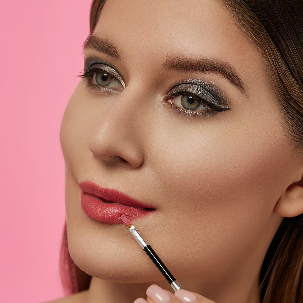 Аппликатор двухсторонний со спонжем и кистью 10 шт тм ЮНИLOOK , пластик, латекс, ворс нейлон, 7,5см, арт.№ 357-205