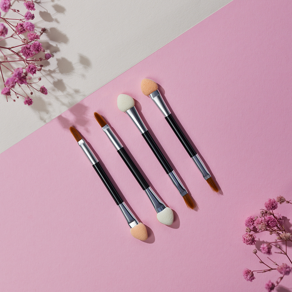 Аппликатор двухсторонний со спонжем и кистью 10 шт тм ЮНИLOOK , пластик, латекс, ворс нейлон, 7,5см, арт.№ 357-205