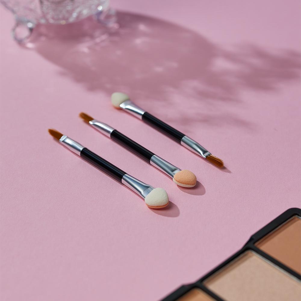 Аппликатор двухсторонний со спонжем и кистью 10 шт тм ЮНИLOOK , пластик, латекс, ворс нейлон, 7,5см, арт.№ 357-205