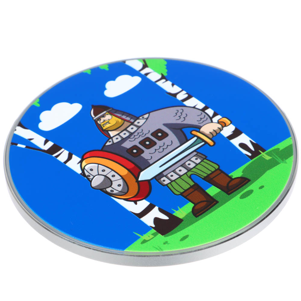 BY Беспроводное зарядное устройство Qi Герои, LED подсветка, 10W, D10см, Добрыня, арт.№ 916-301