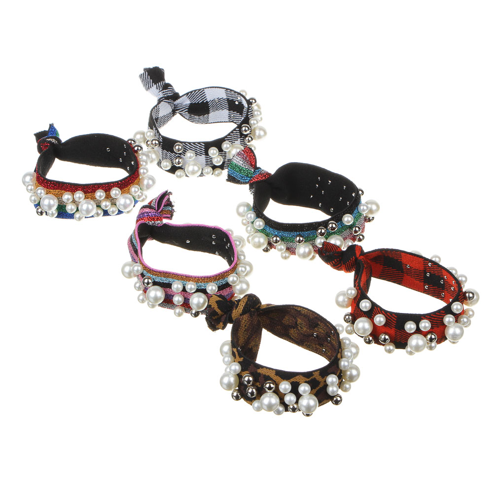 BERIOTTI Резинка для волос, полиэстер, пластик, 10см, 6 цветов, арт.№ 322-226