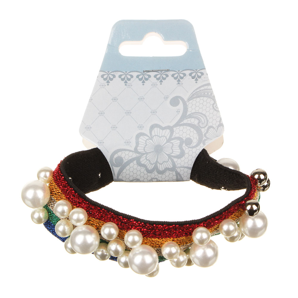 BERIOTTI Резинка для волос, полиэстер, пластик, 10см, 6 цветов, арт.№ 322-226