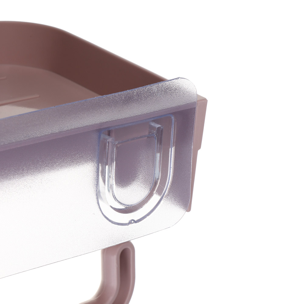 VETTA Classic Держатель для туалетной бумаги, с полкой, пластик, 18x11x4,5 см, пудровый, арт.№ 478-298