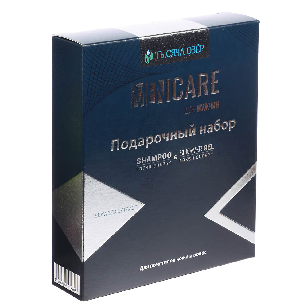Подарочный набор мужской ТЫСЯЧА ОЗЕР Шампунь для волос+гель д/душа, 2*250мл, арт.№ 954-060