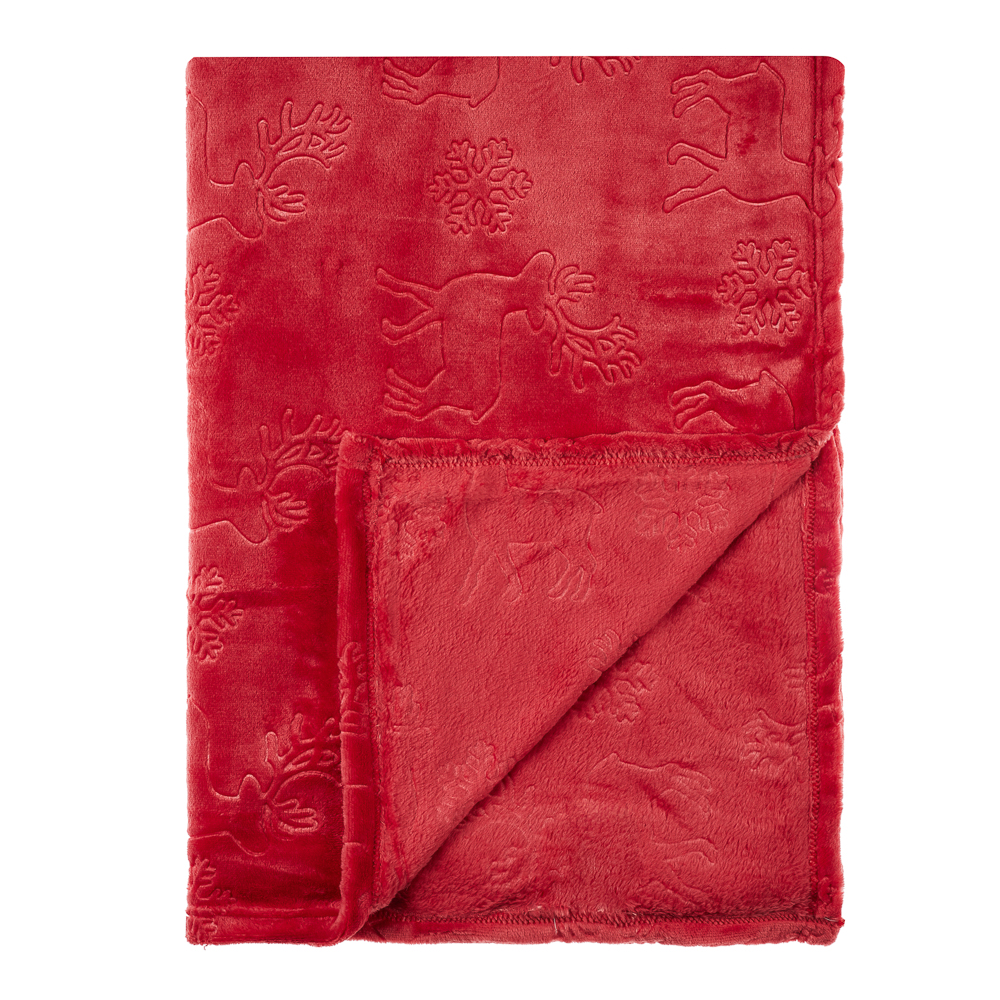 PROVANCE Винтер Плед с сувениром, 130х170см, 100% полиэстер, красный, арт.№ 492-164
