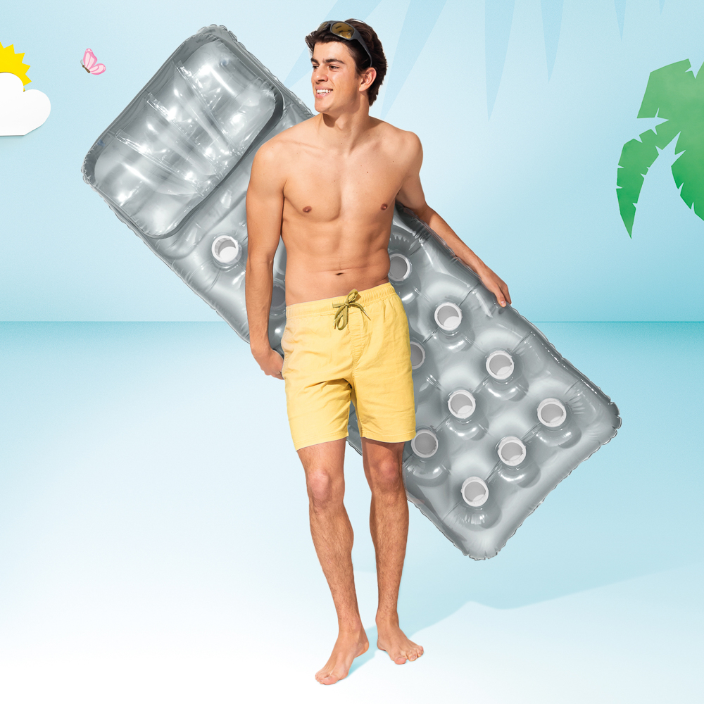 INTEX Матрас-лаундж серебристый 188x71см, 58894EU, арт.№ 359-265