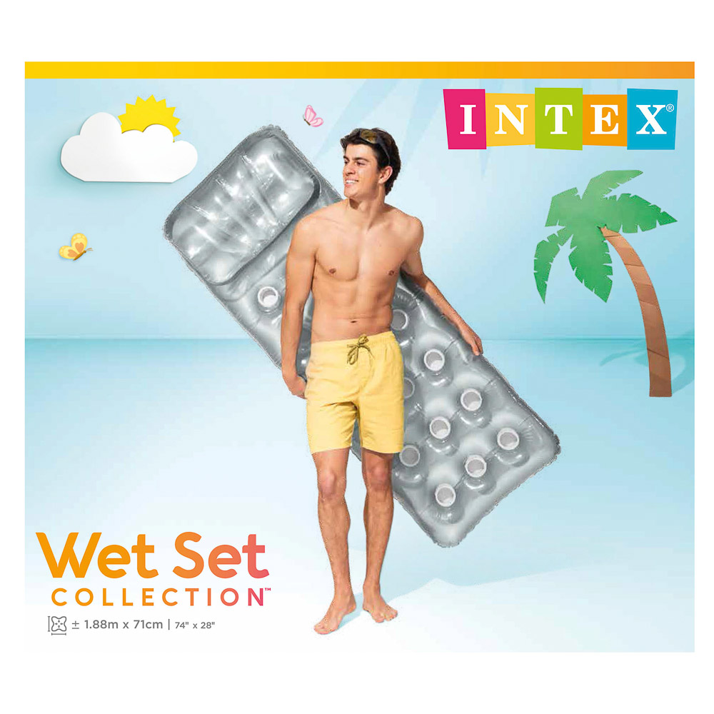 INTEX Матрас-лаундж серебристый 188x71см, 58894EU, арт.№ 359-265