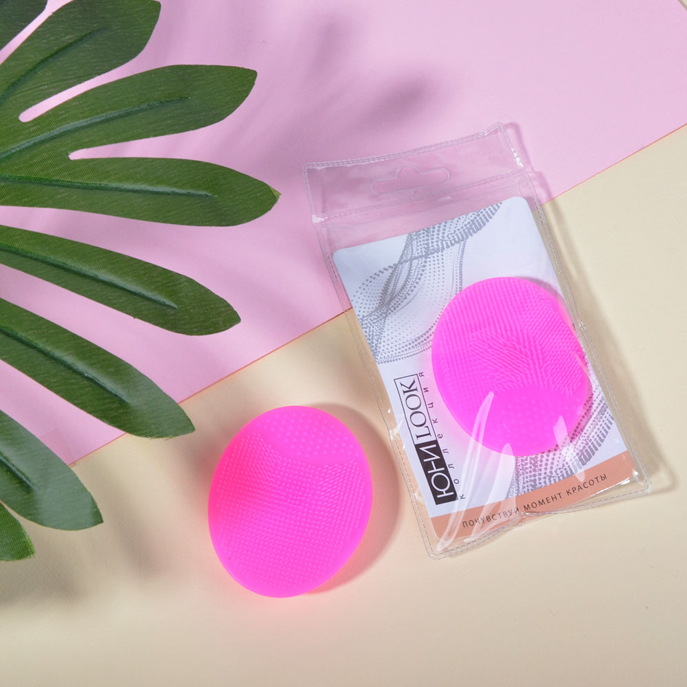 ЮНИLOOK Щеточка для умывания, силикон, 6,5х5см, 3 цвета, арт.№ 357-207