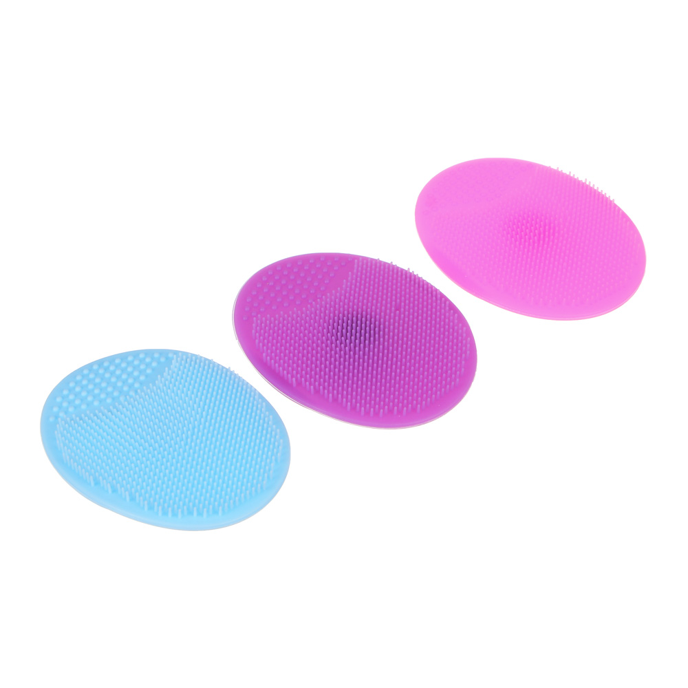 ЮНИLOOK Щеточка для умывания, силикон, 6,5х5см, 3 цвета, арт.№ 357-207