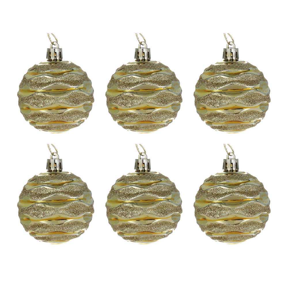 СНОУ БУМ Набор шаров 6 см, 6 шт, золото, 26-197, арт.№ 373-612