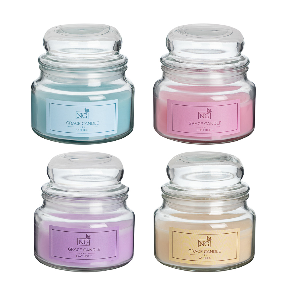 NEW GALAXY Cвеча ароматизированная Grace Candle 170 гр. ваниль, хлопок, лаванда, красные фрукты, арт.№ 778-173