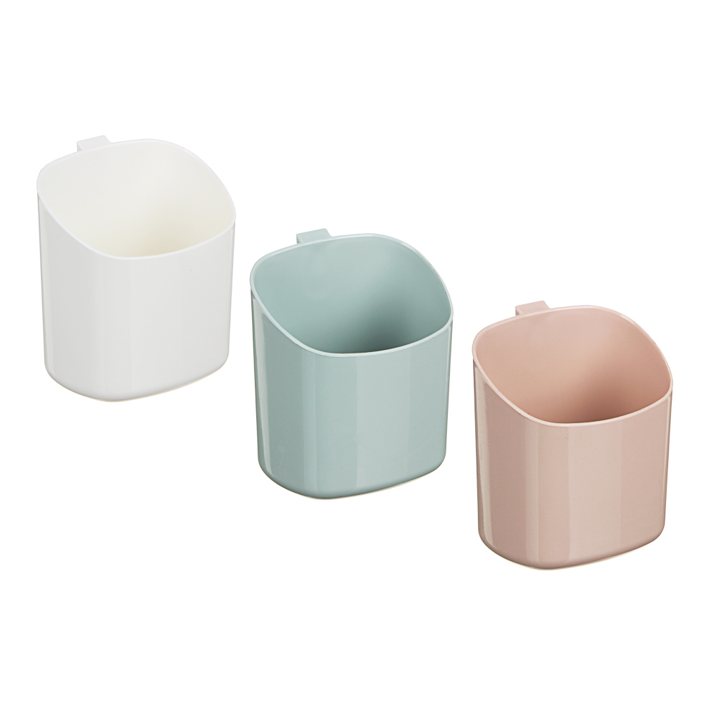 VETTA Стакан для ванной комнаты, самоклеящийся, пластик, 11,5х8х 9,5см, 3 цвета, арт.№ 478-098