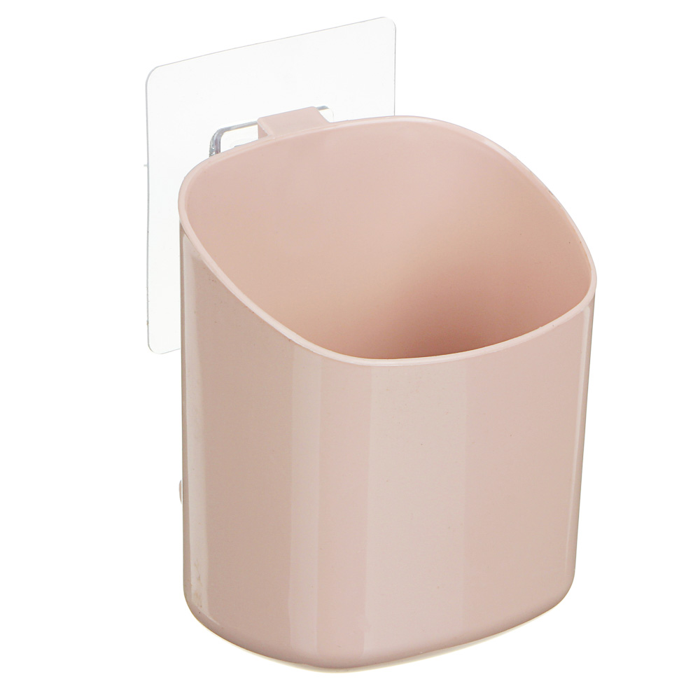 VETTA Стакан для ванной комнаты, самоклеящийся, пластик, 11,5х8х 9,5см, 3 цвета, арт.№ 478-098