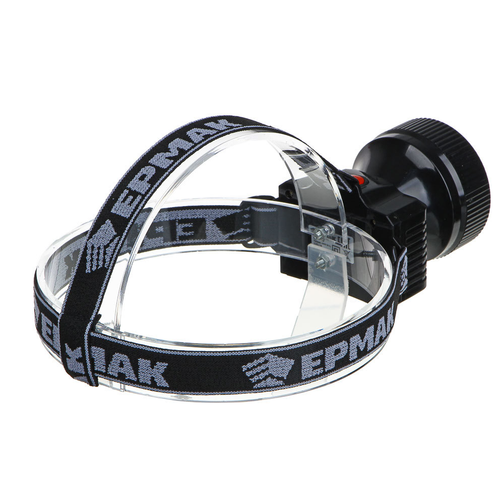 Фонарь налобный тм ЕРМАК, аккумуляторный, 8 ярк.+ 0,5 Вт LED, вилка 220В, 8,8x7,4х8,5см, арт.№ 328-047