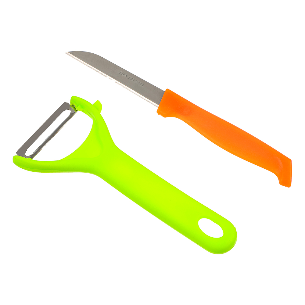 Набор 2 пр. (овощечистка 13,5см, нож 15,5см), нерж.сталь, полипропилен, арт.№ 884-322