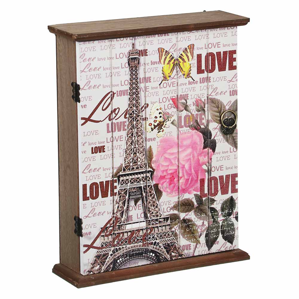 Ключница закрытая, на 6 крючков, МДФ, 26х20х6,5см, 2 дизайна, арт.№ 510-157