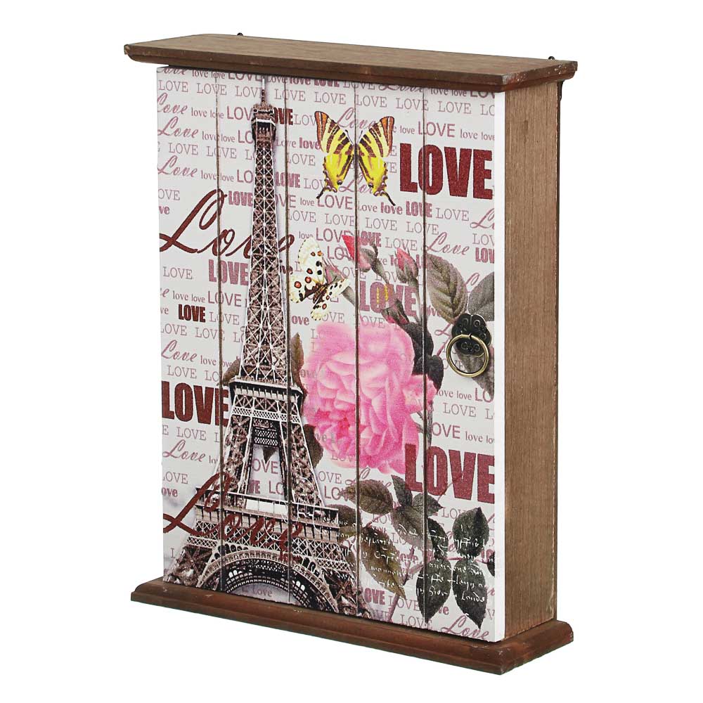 Ключница закрытая, на 6 крючков, МДФ, 26х20х6,5см, 2 дизайна, арт.№ 510-157