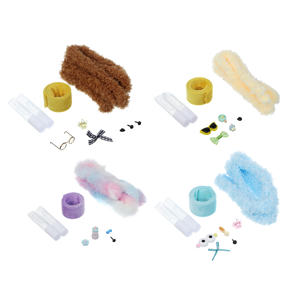 Набор для творчества "Мякиши" животные из меховых палочек, PP, клей, PVC, 12,5х17,7х3,8см, 4 дизайна, арт.№ 283-226