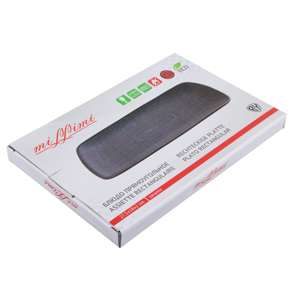 MILLIMI Блэк Джинс Блюдо прямоугольное, 27,5х18х2см, керамика, арт.№ 824-483