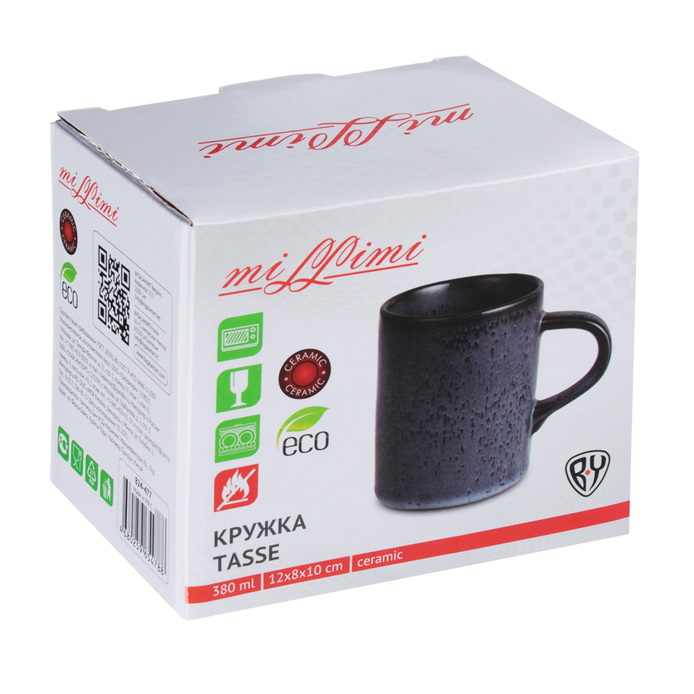 MILLIMI Блэк Джинс Кружка, 380мл, 12х8х10см, керамика, арт.№ 824-477