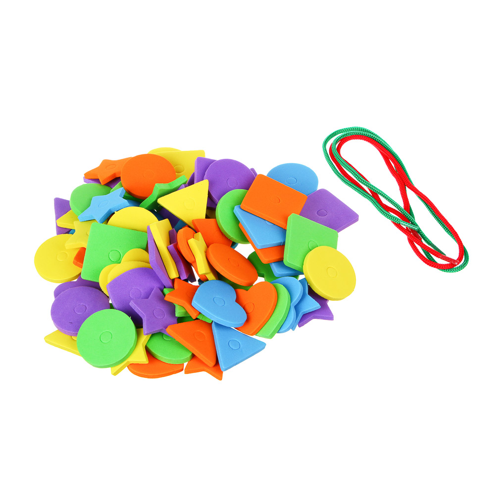 МЕШОК ПОДАРКОВ Шнуровка в виде геометрических фигур/цветов, ЭВА, 15х17см, 2 дизайна, арт.№ 262-417