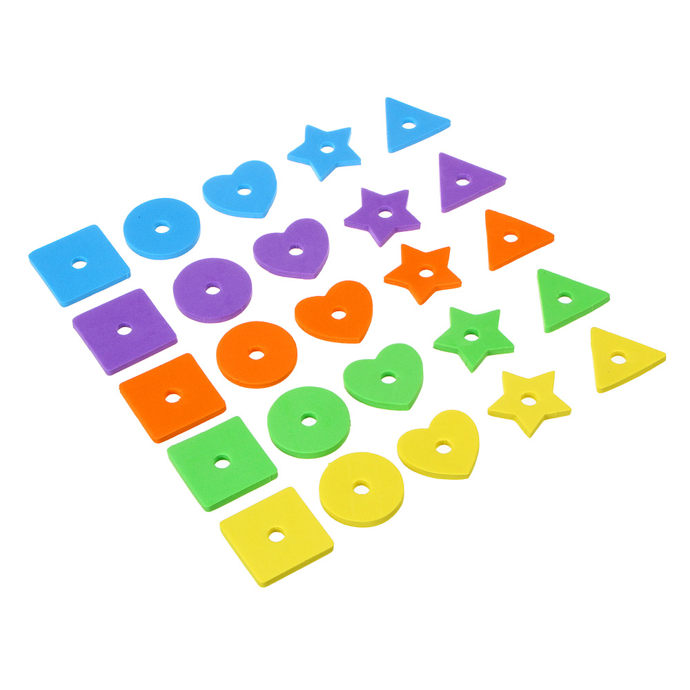 МЕШОК ПОДАРКОВ Шнуровка в виде геометрических фигур/цветов, ЭВА, 15х17см, 2 дизайна, арт.№ 262-417