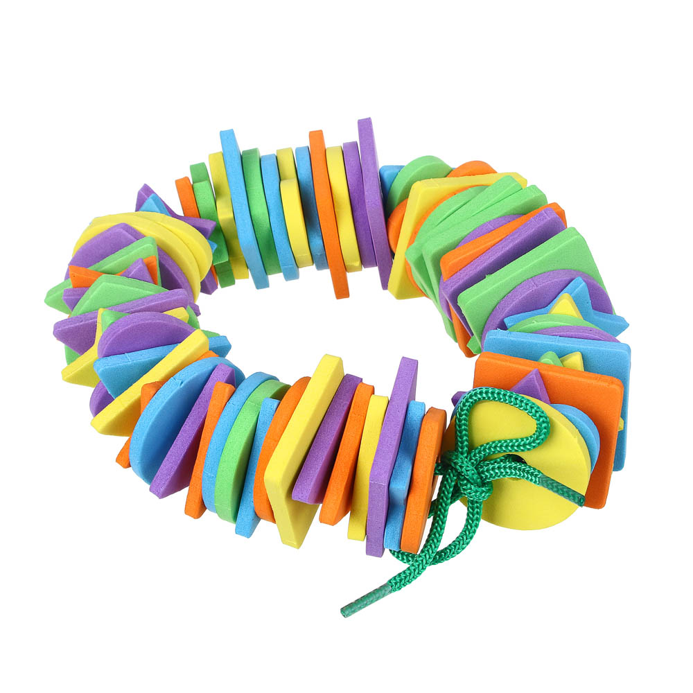 МЕШОК ПОДАРКОВ Шнуровка в виде геометрических фигур/цветов, ЭВА, 15х17см, 2 дизайна, арт.№ 262-417