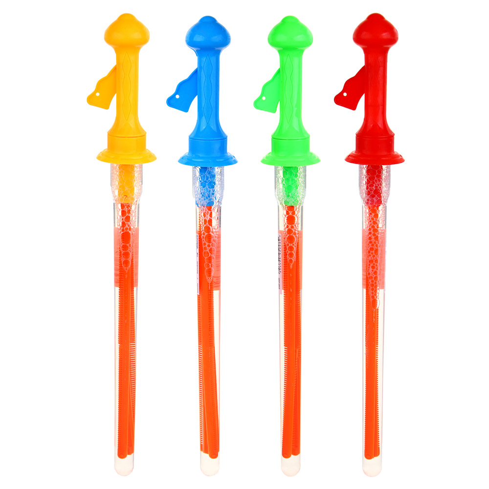 ИГРОЛЕНД Мыльные пузыри гигантские с кнопкой, 120мл,ABS,PVC, мыльный р-р, 6х45х6см, 4 цвета, арт.№ 460-003