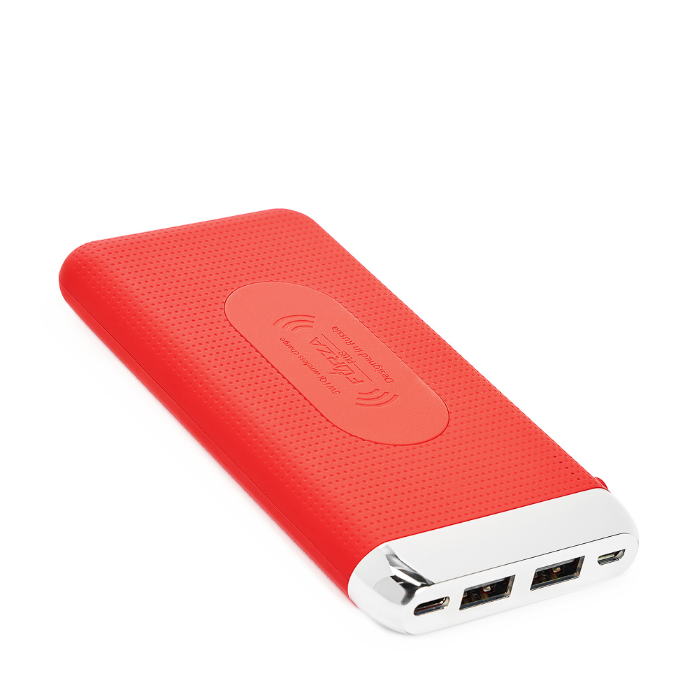 FORZA КИРЯ Аккумулятор мобильный беспроводной, 8000 мАч, 2USB, 2А, прорезиненный, пластик, 3 цвета, арт.№ 916-391