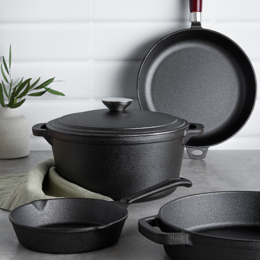 VETTA Сковорода чугун, 2 слива, d20см, индукция, арт.№ 808-002