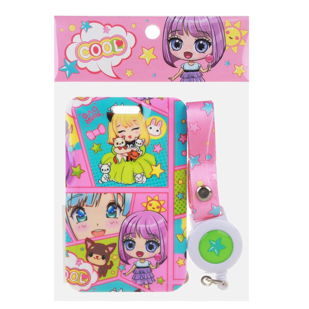 Кавай Чехол для карты, бейджа, пропуска, 11x7см, жесткий ПВХ, на шнурке, арт.№ 253-002