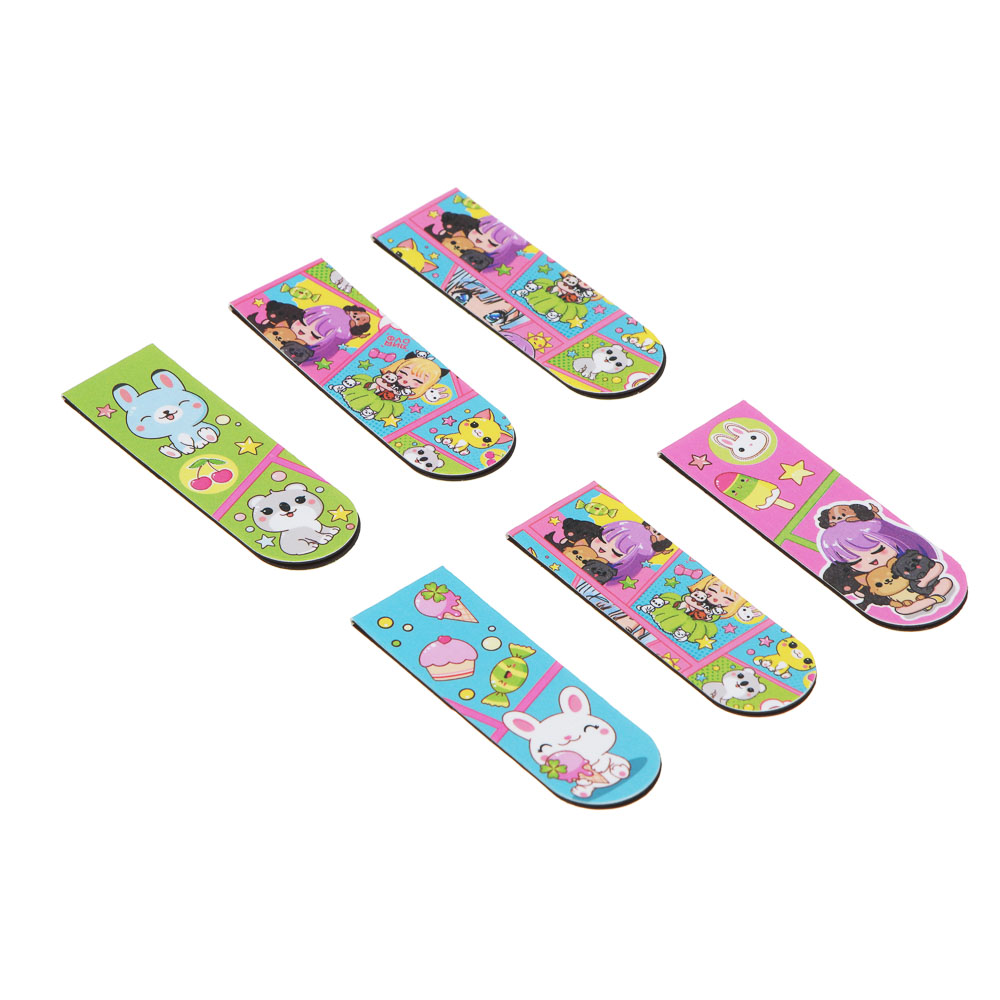 Кавай Набор закладок магнитных, 6 штук, размер закладки 12х1,9 см, упаковка 18,3х10,3 см, арт.№ 235-012