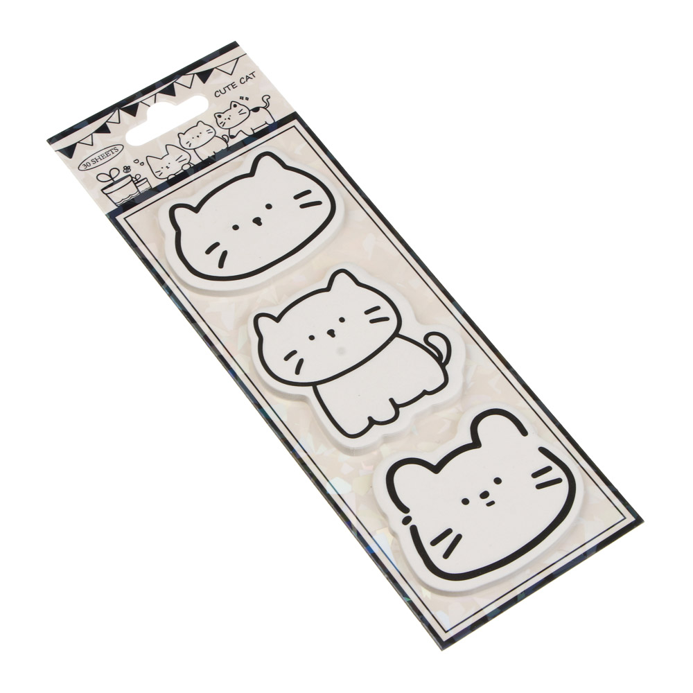 Набор клейкой бумаги для заметок, 3 блока по 30л, 80г, фигур. листы "Друзья Товарищи", уп. 6х18см, арт.№ 557-117