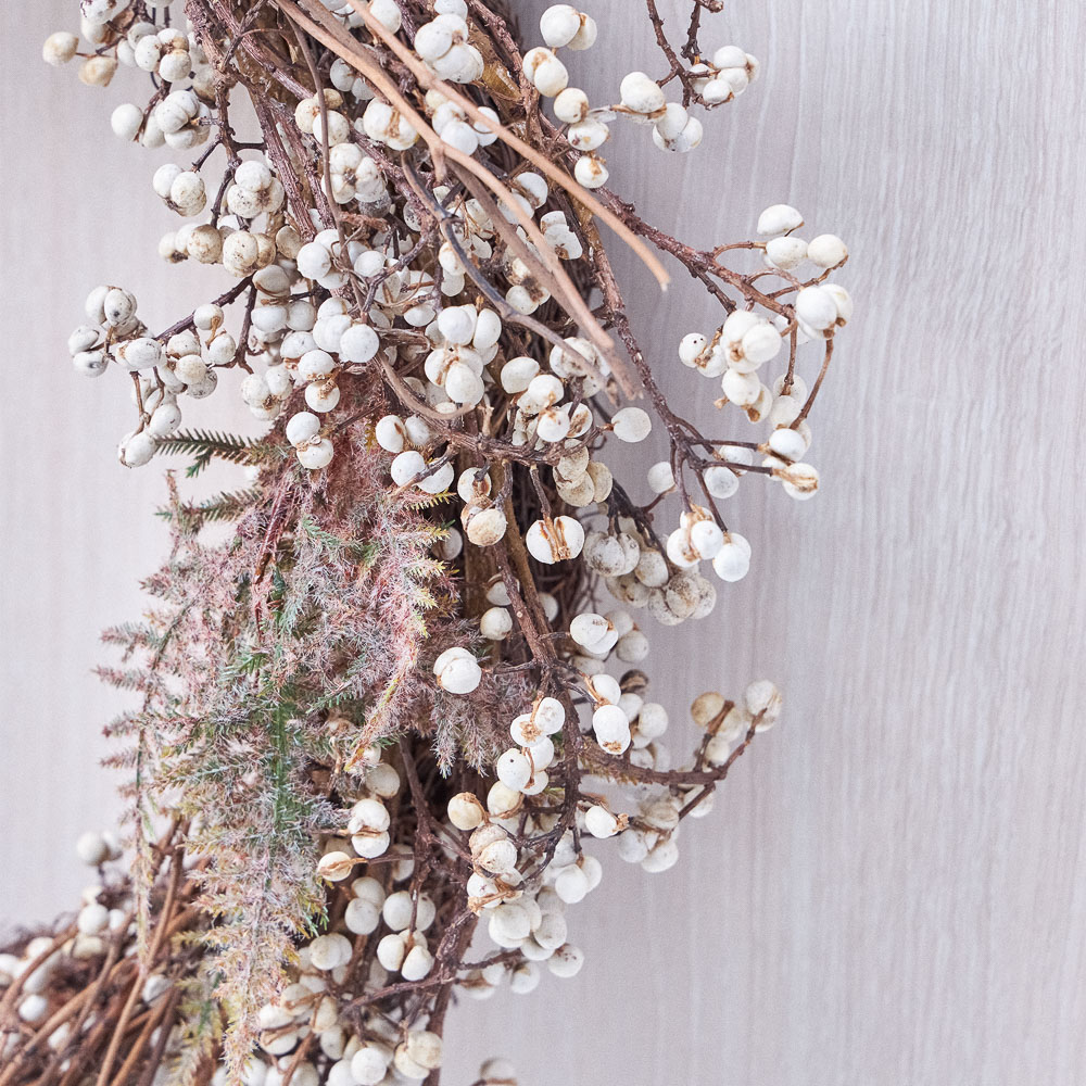 BY COLLECTION White Line Новогодний венок 65см, натуральный, арт.№ 488-115