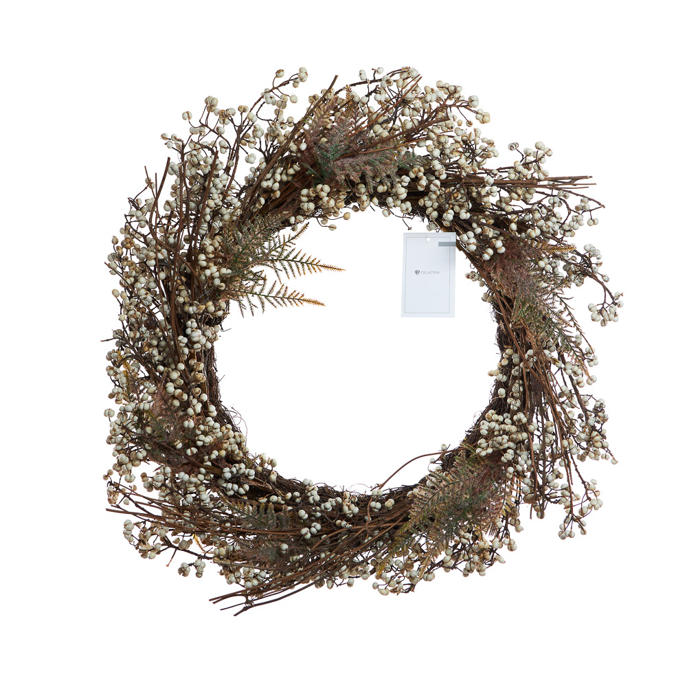 BY COLLECTION White Line Новогодний венок 65см, натуральный, арт.№ 488-115