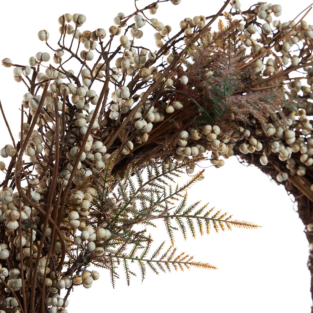 BY COLLECTION White Line Новогодний венок 65см, натуральный, арт.№ 488-115