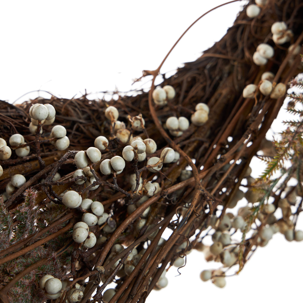 BY COLLECTION White Line Новогодний венок 65см, натуральный, арт.№ 488-115