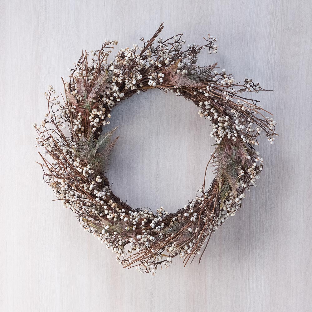 BY COLLECTION White Line Новогодний венок 65см, натуральный, арт.№ 488-115