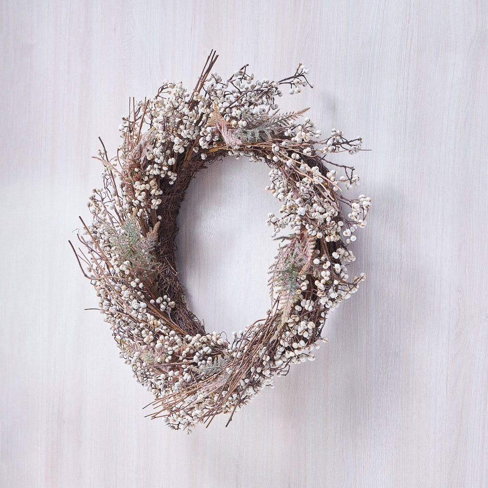 BY COLLECTION White Line Новогодний венок 65см, натуральный, арт.№ 488-115