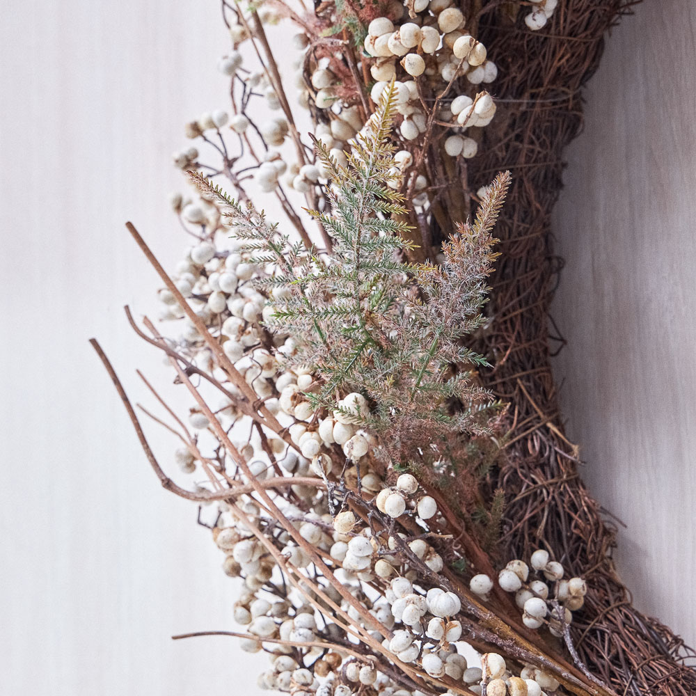 BY COLLECTION White Line Новогодний венок 65см, натуральный, арт.№ 488-115