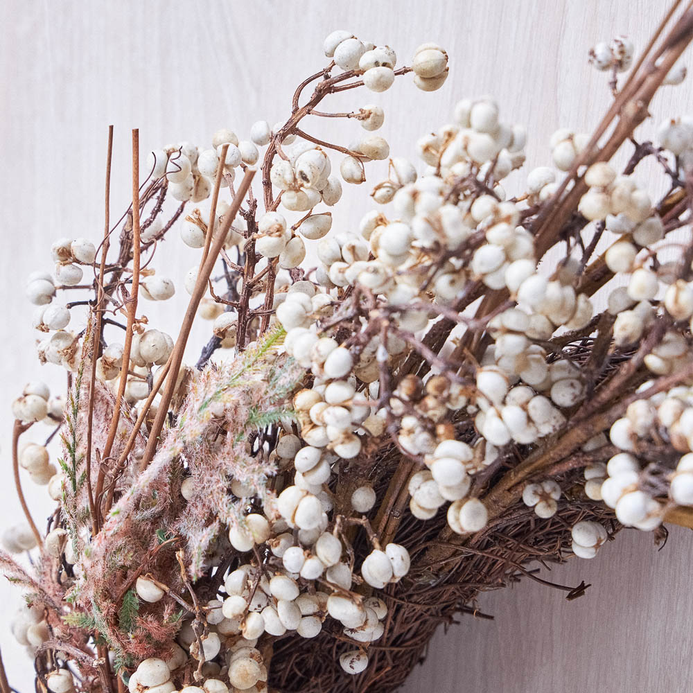 BY COLLECTION White Line Новогодний венок 65см, натуральный, арт.№ 488-115