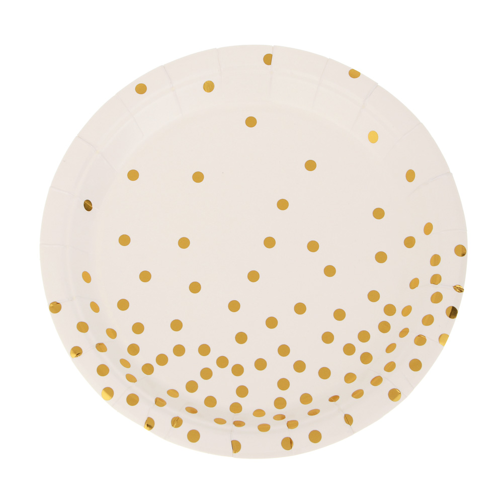 Fntastic Набор тарелок одноразовых, 6 шт, 18 см, бумага, белый, черный, арт.№ 530-391