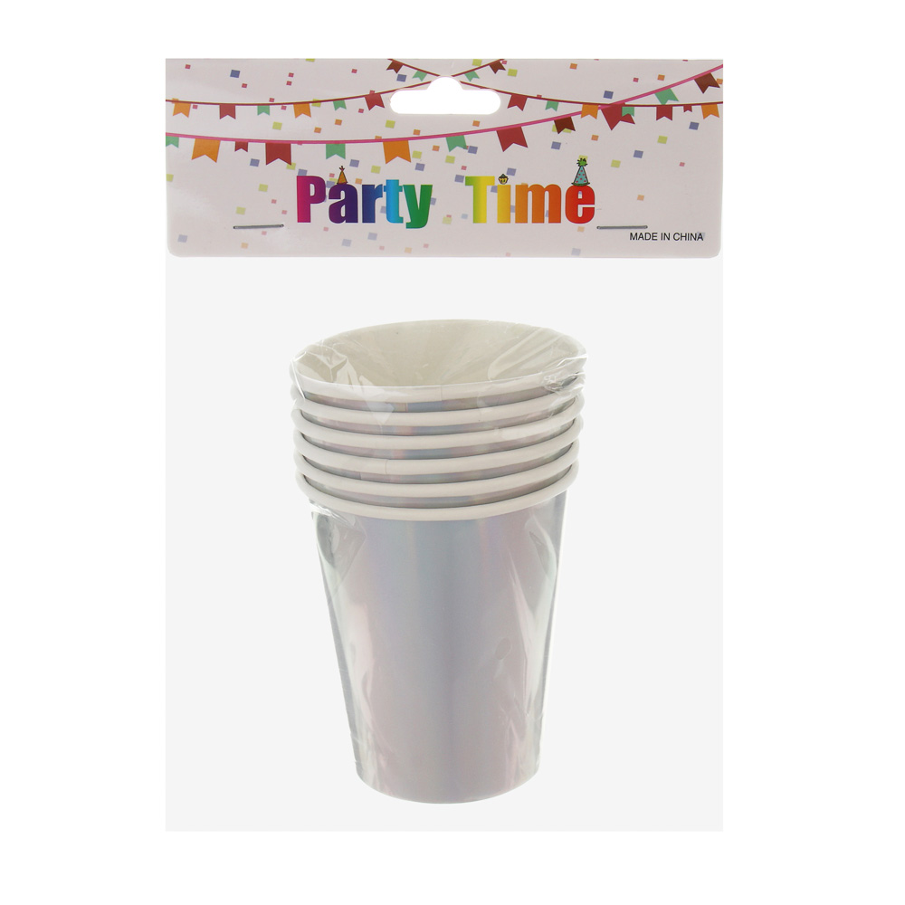 Fntastic Набор стаканов одноразовых, 6 шт, 250 мл, бумага, голография, арт.№ 530-394