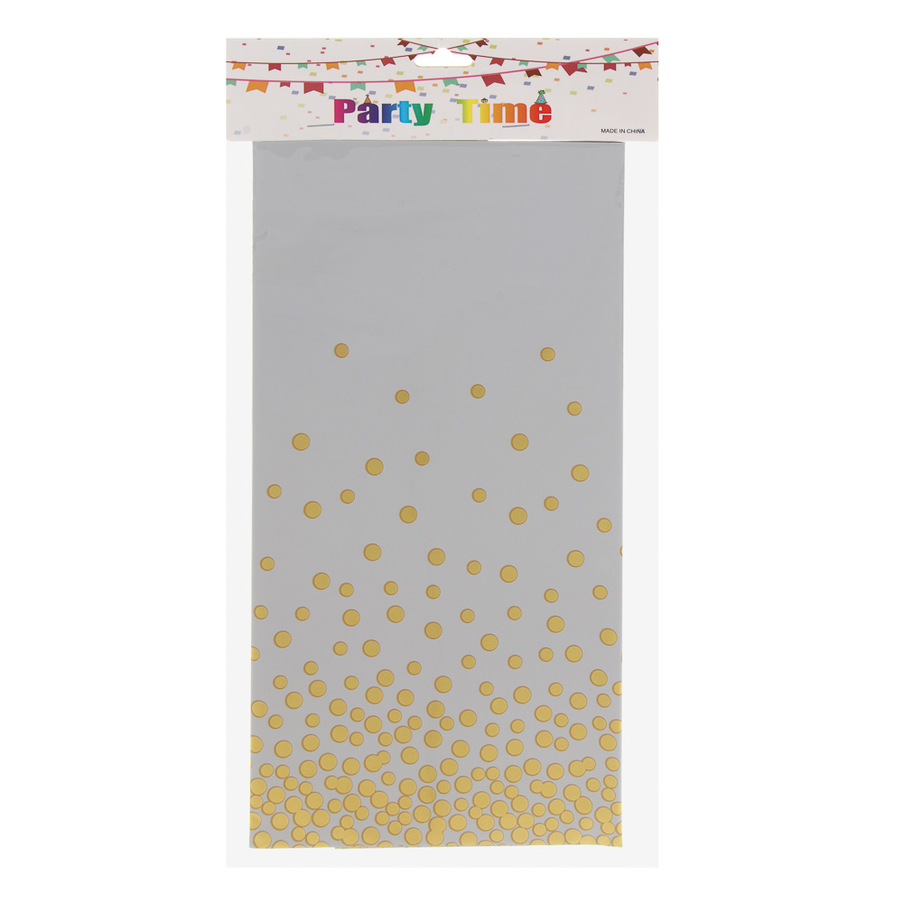 Скатерть одноразовая тм Fntastic, 136*180 см, 2,1 мкм, пластиковая пленка, фольгированный слой, арт.№ 530-395