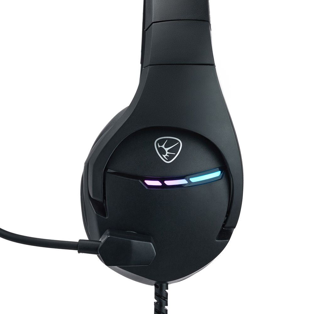 Наушники проводные с микрофоном игровые BY Dzingasa USB 3,2 м, VS7.1, настраиваемая RGB подсветка, арт.№ 410-090