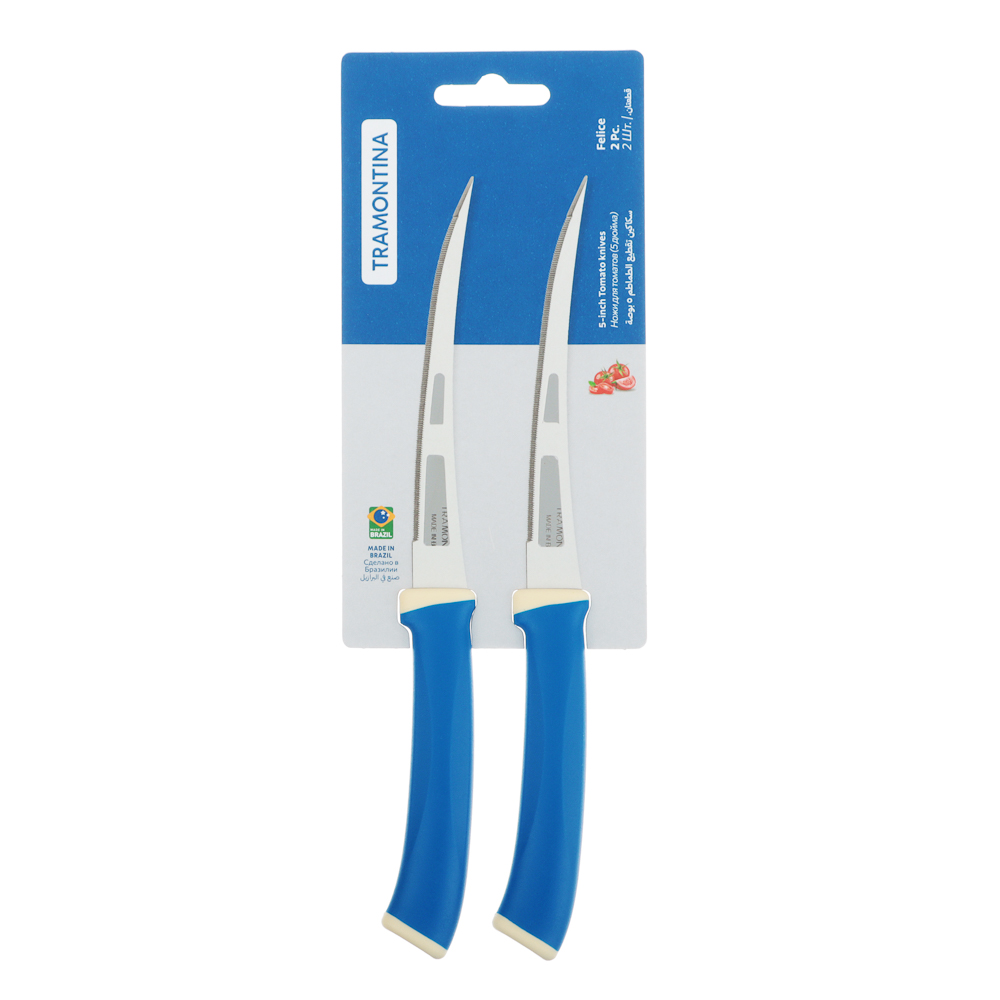 Tramontina Felice Нож для томатов 12.7см, картонный блистер, цена за 2шт, 23495/215, арт.№ 871-588