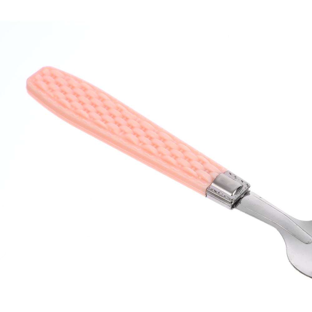 Набор столовых приборов для детей 2 пр. (ложка 15см + вилка 16см), нерж.сталь, полипропилен, 4 цвета, арт.№ 859-046