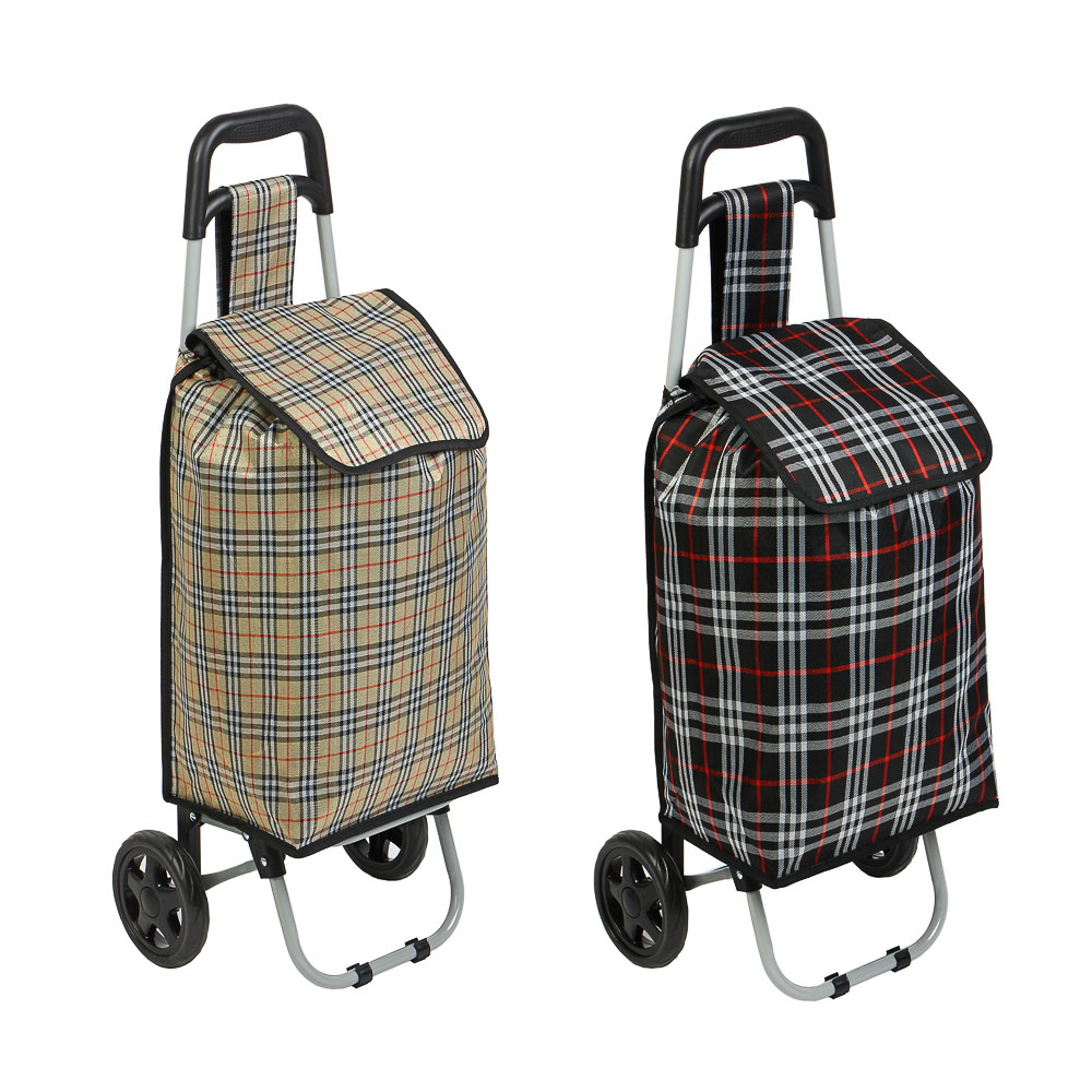 Тележка + сумка, до 30кг тм VETTA, 28х32х92см, 32л, брезент, колеса ЭВА d15см, арт.№ 467-016