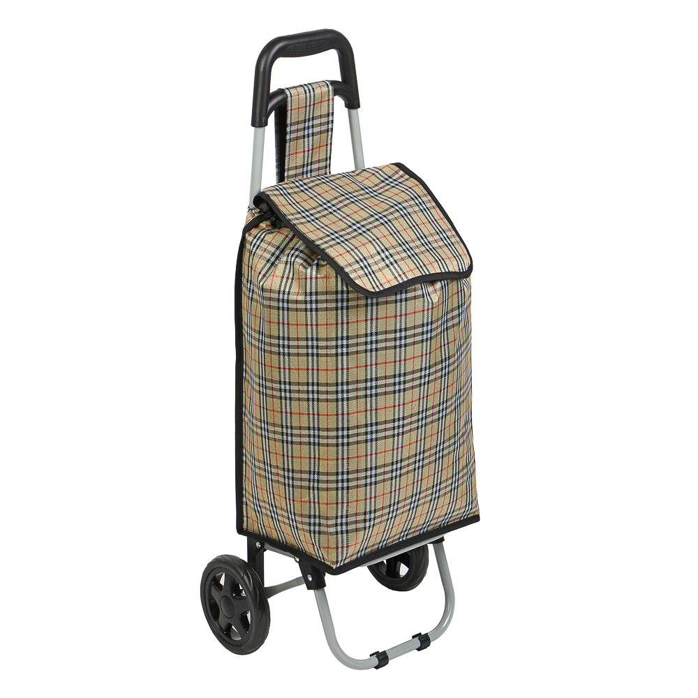 Тележка + сумка, до 30кг тм VETTA, 28х32х92см, 32л, брезент, колеса ЭВА d15см, арт.№ 467-016